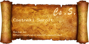 Csetneki Sarolt névjegykártya